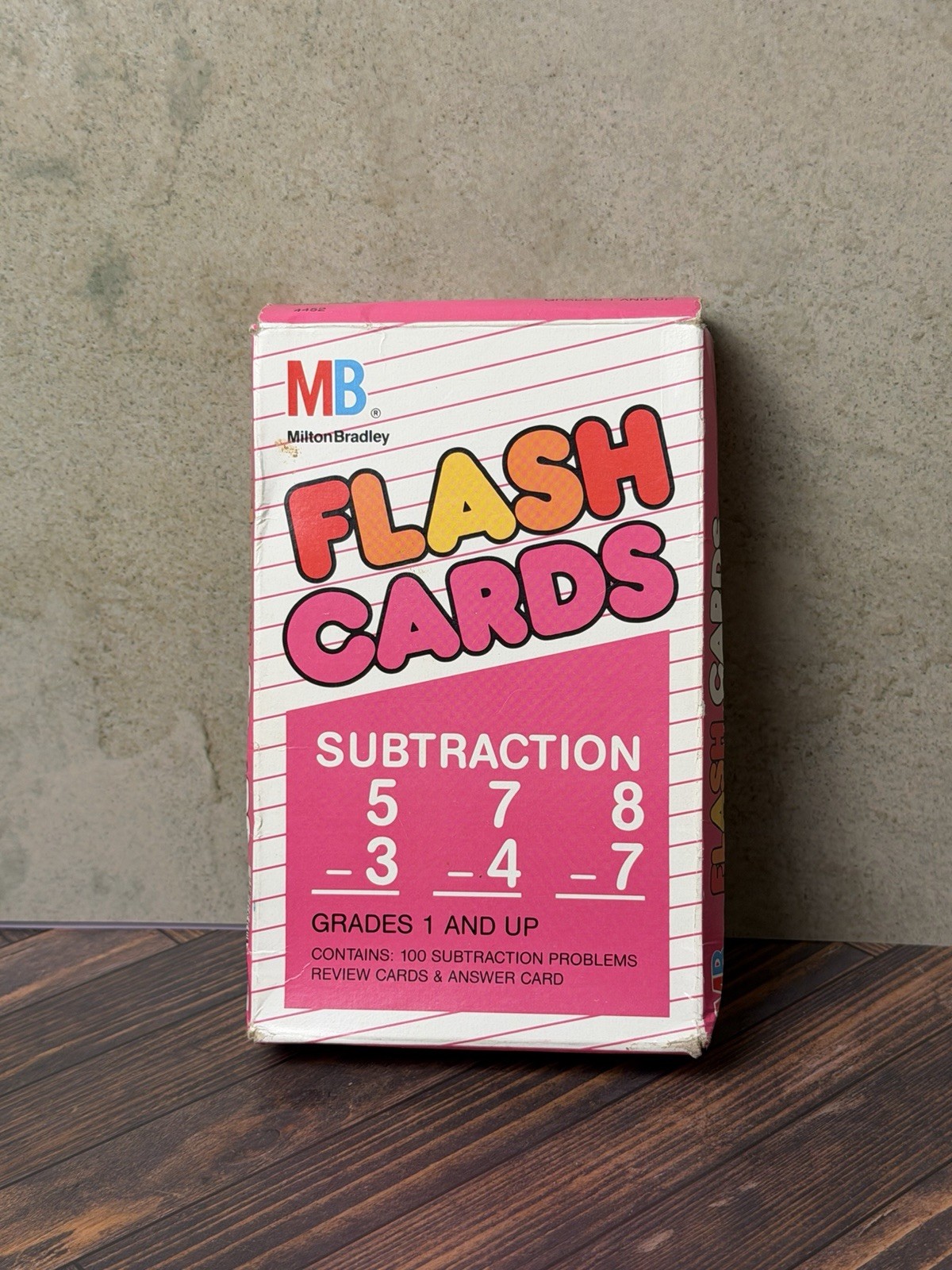 Vintage 1987 Milton Bradley FLASH CARDS SUBTRACTION #4452