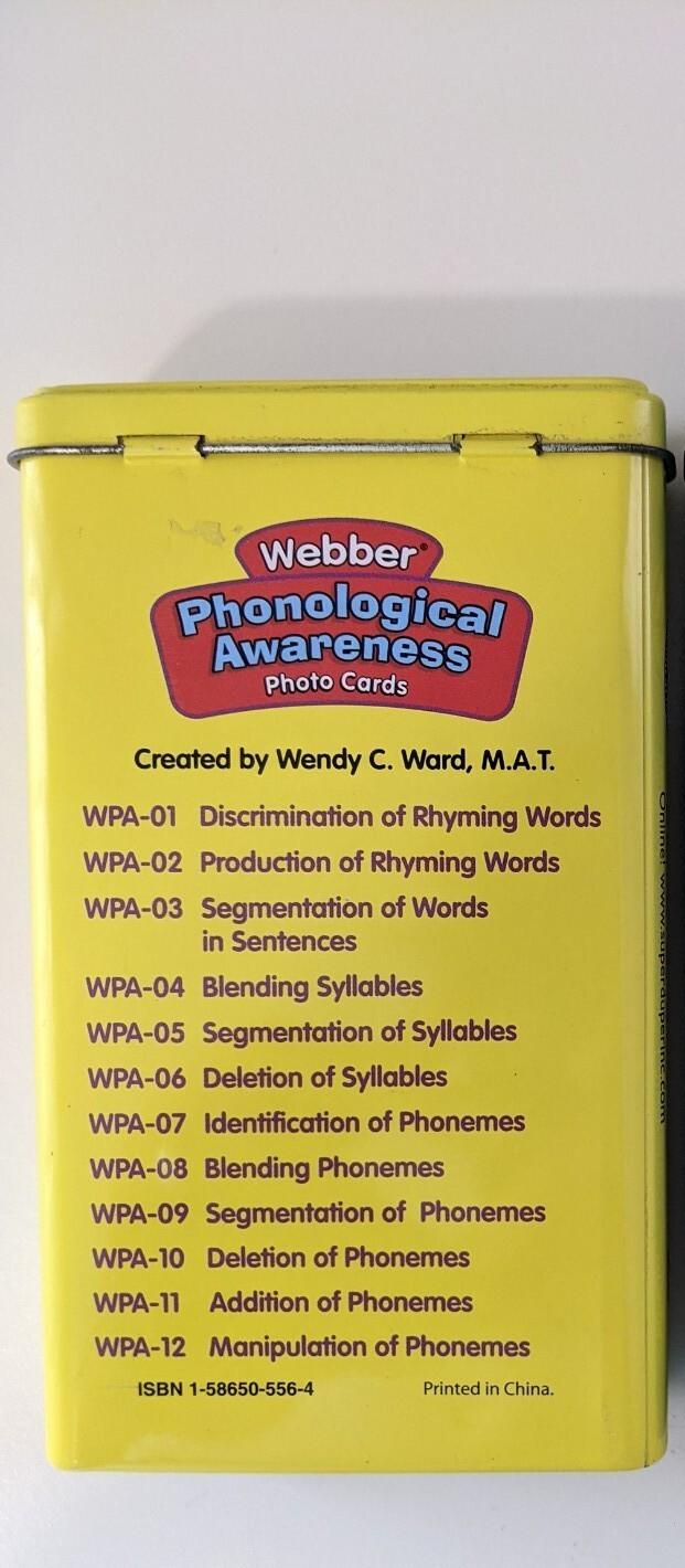 Flash Cards Learning Homeschool Webber Phonological Awareness