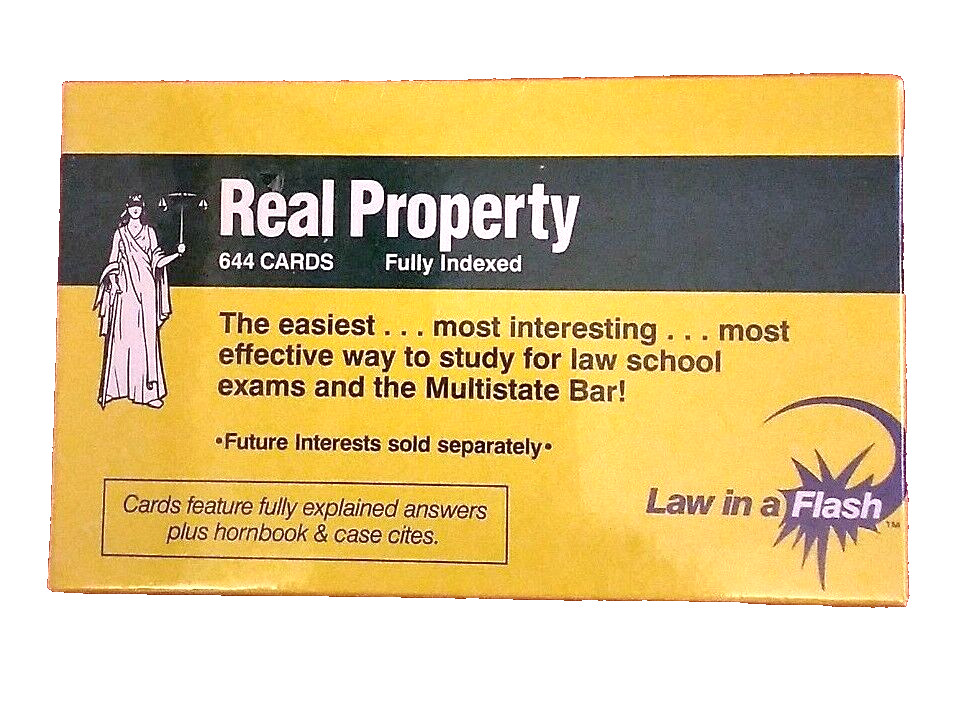 Professional Law In A Flash Real Property Indexed Legal Study Cards 1992 New Box
