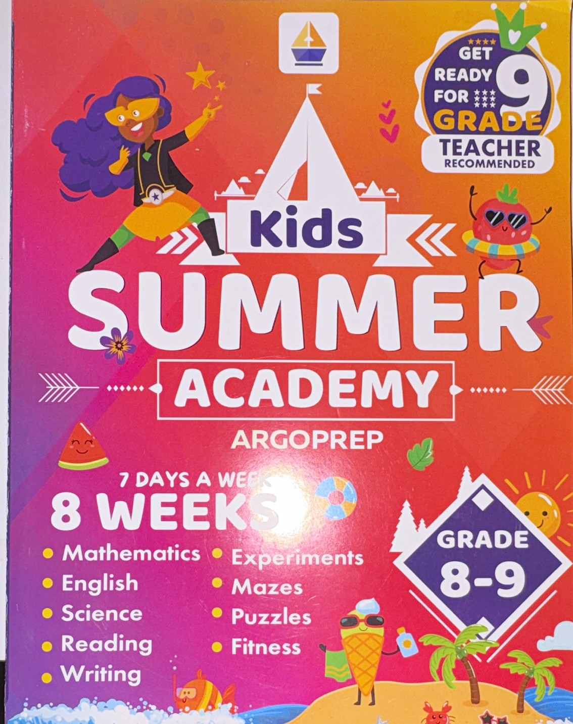 ArgoPrep Kids Summer Academy Get Ready for 9th Grade Workbook Teacher Rec