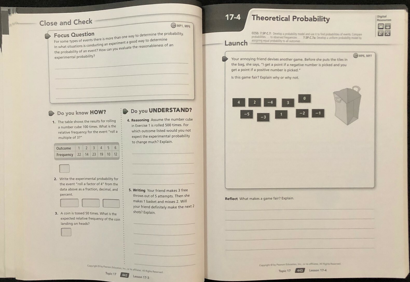 7th Grade (Accelerated) – PEARSON DIGITS MATH -Student Companion Volume 2 (2014)