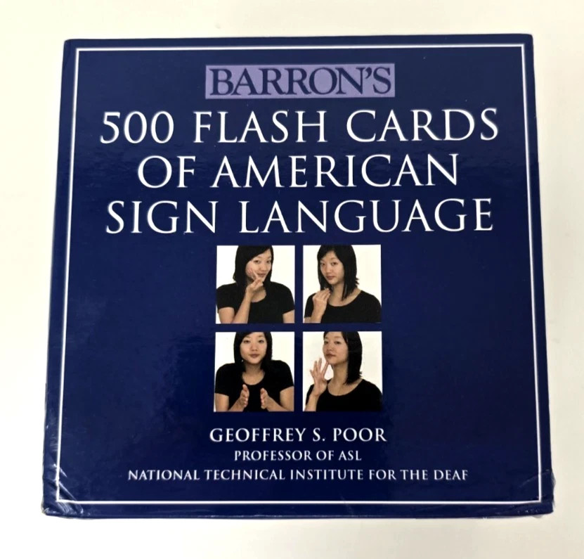 Barron’s 500 Flash Cards of American Sign Language Cards – Open Box -Never Used