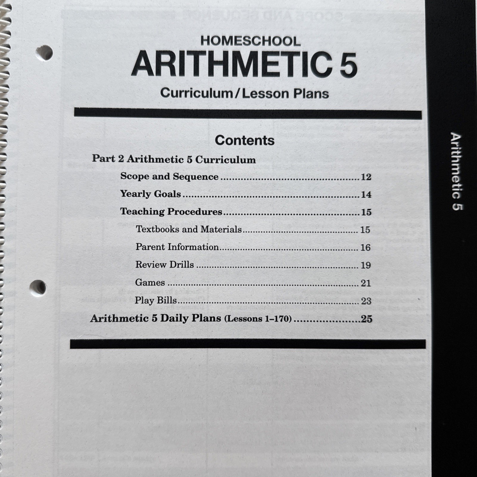 ABeka Arithmetic 5 Work-text & Teacher Test Keys & Curriculum / Lesson Plans