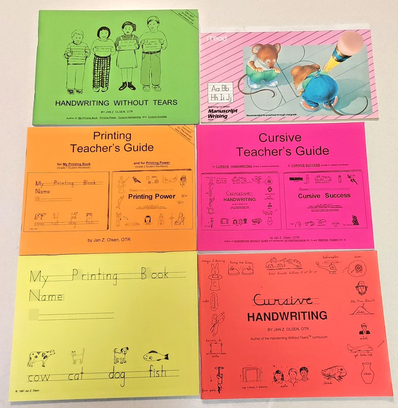 Handwriting Without Tears Printing Cursive Workbooks & Teacher’s Guides J Olson