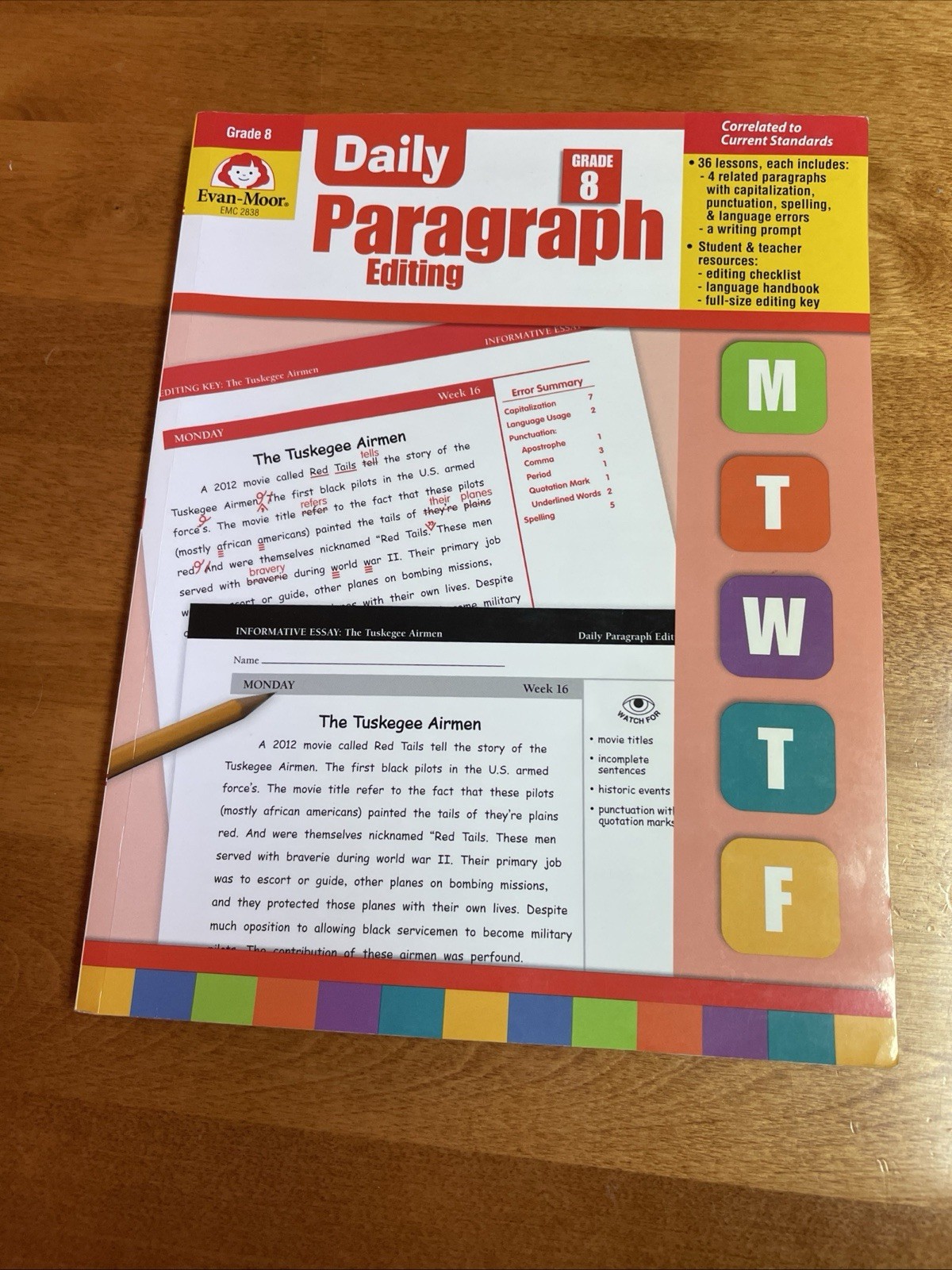Evan-Moor Daily Paragraph Editing Gr8 Teacher Ed Usable Student Pages 10 Missing