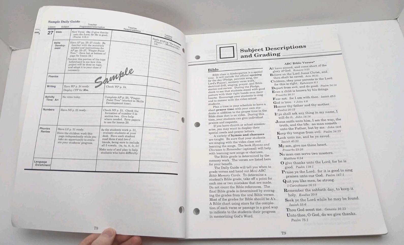 Abeka K5 Video Manual Daily Lesson Guide Faculty Manual Homeschool Curriculum