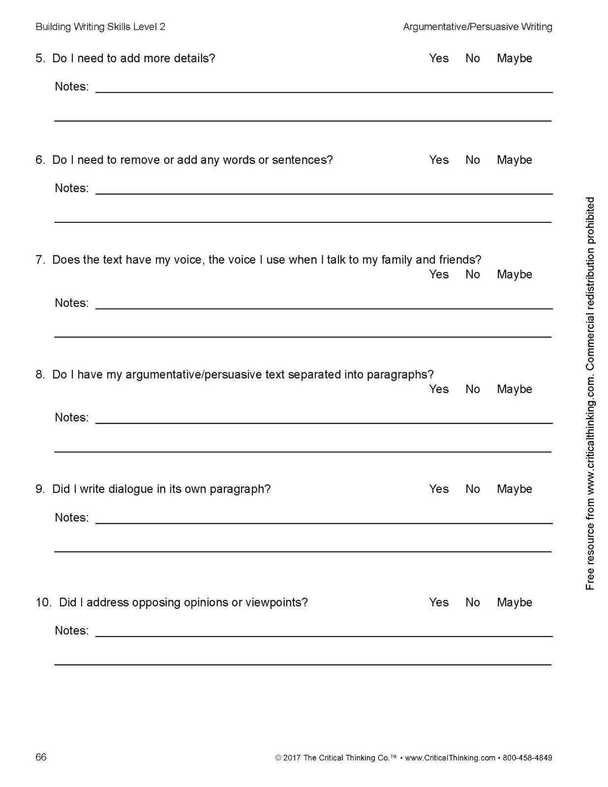 Building Writing Skills Level 2, Using a 5-Step Writing Process (Grades 6-7)