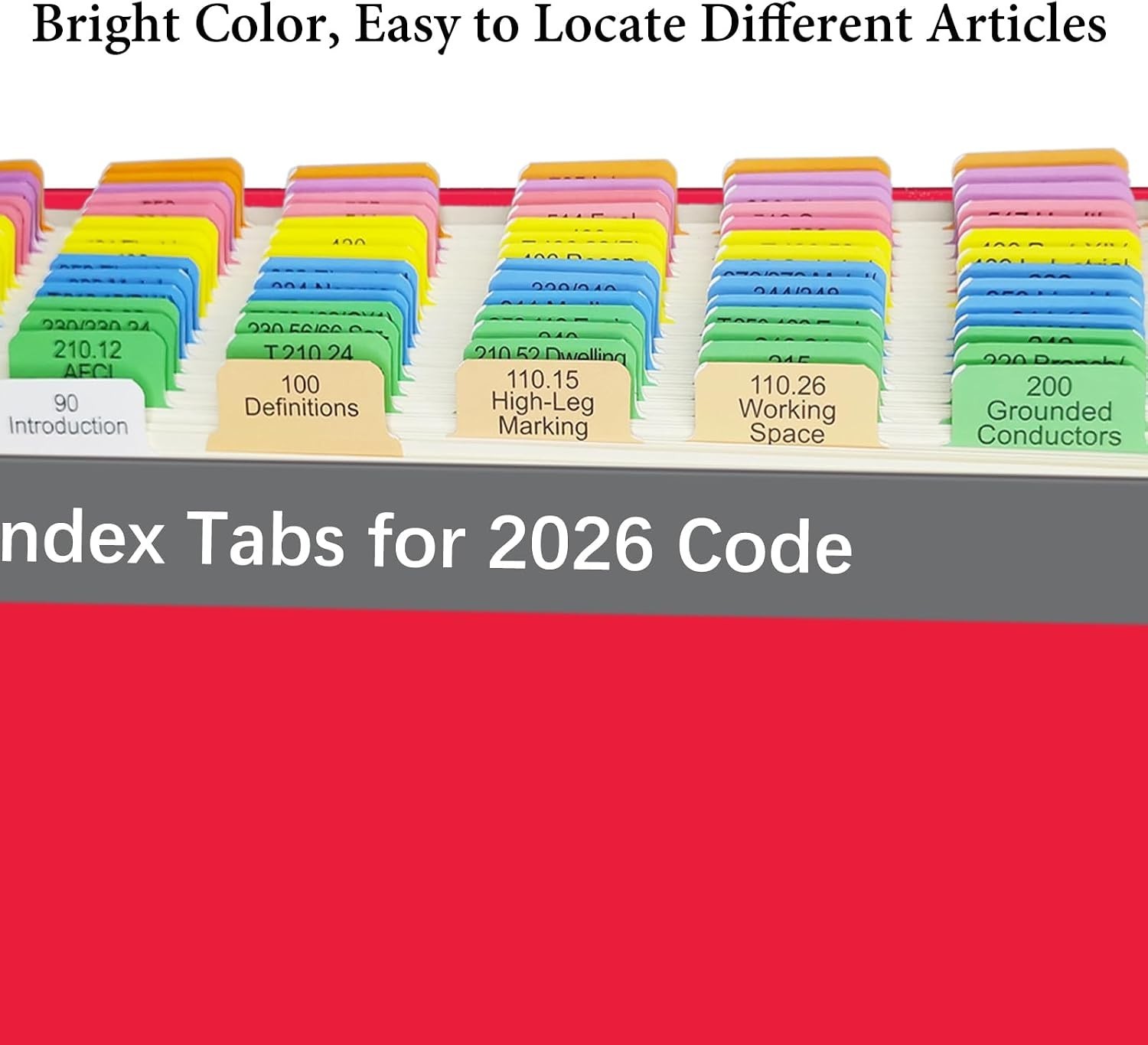Electrical Code Tabs for NEC 2026, 150 PCS Laminated & Color-Coded for Nation…