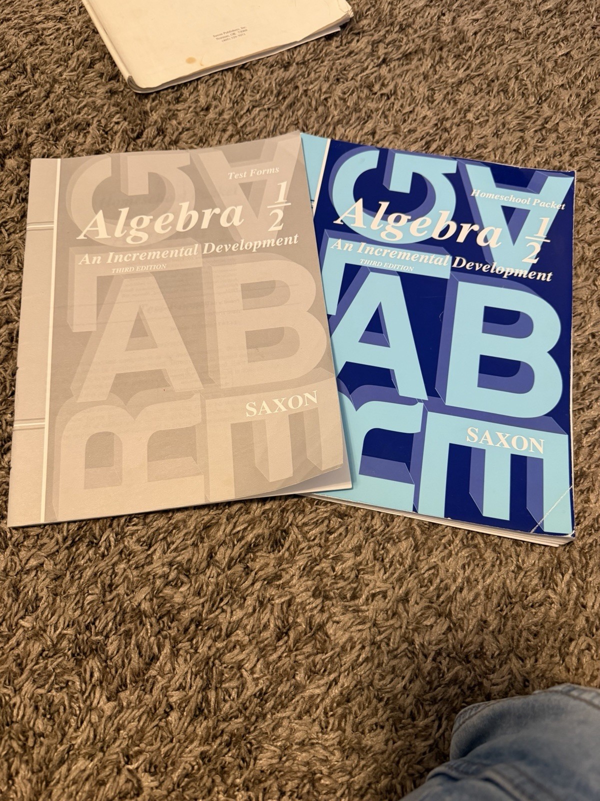 Algebra 1/2 Homeschool packet And Test forms Books