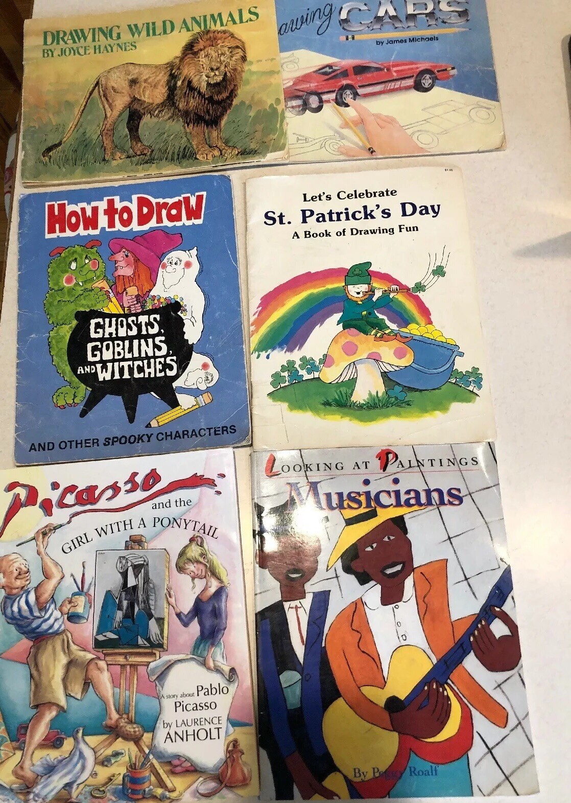 Lot of 6 Children’s Kids Vintage How to Draw Art Paintings Books
