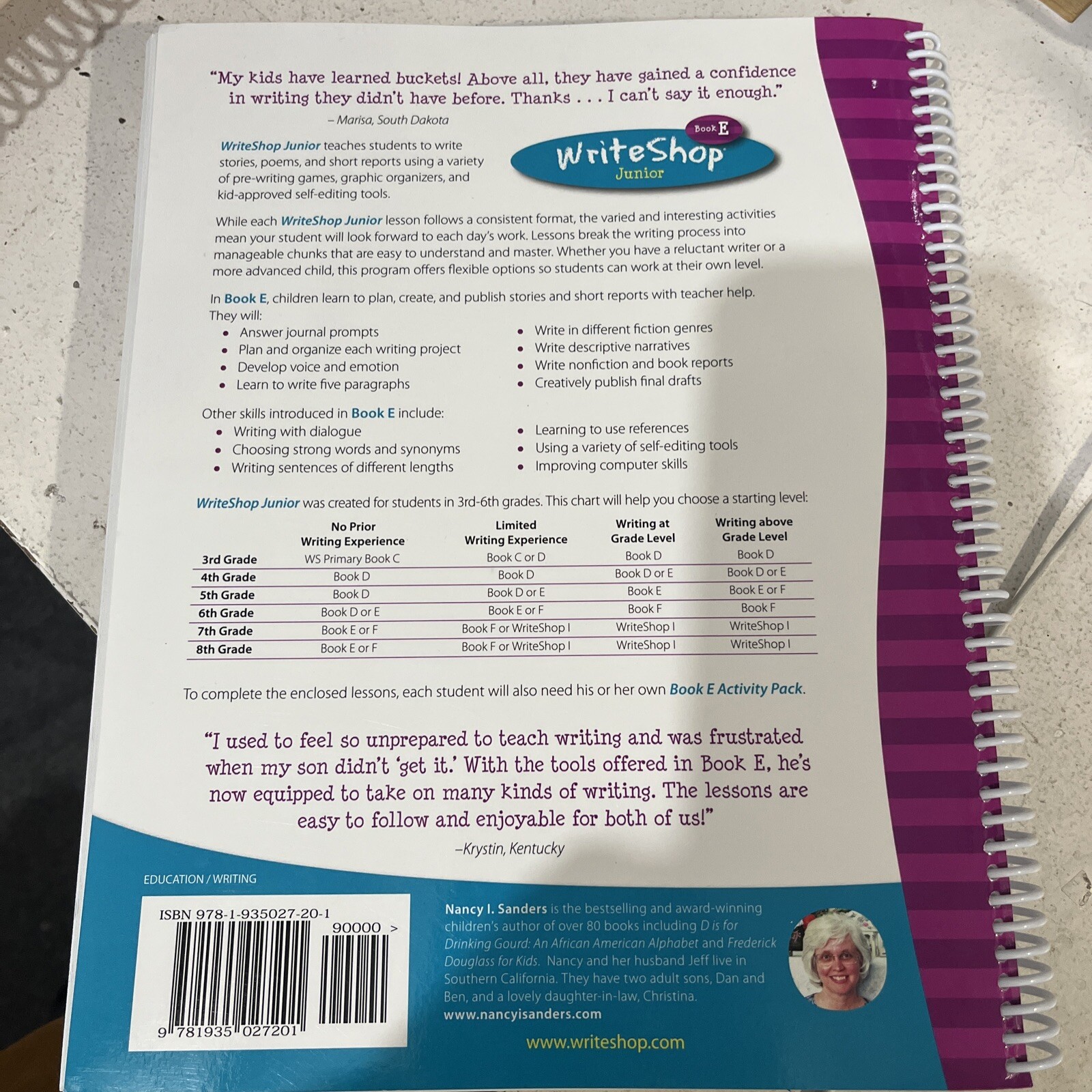 WRITESHOP JUNIOR BOOK E TEACHER’S GUIDE *Excellent Condition* unused