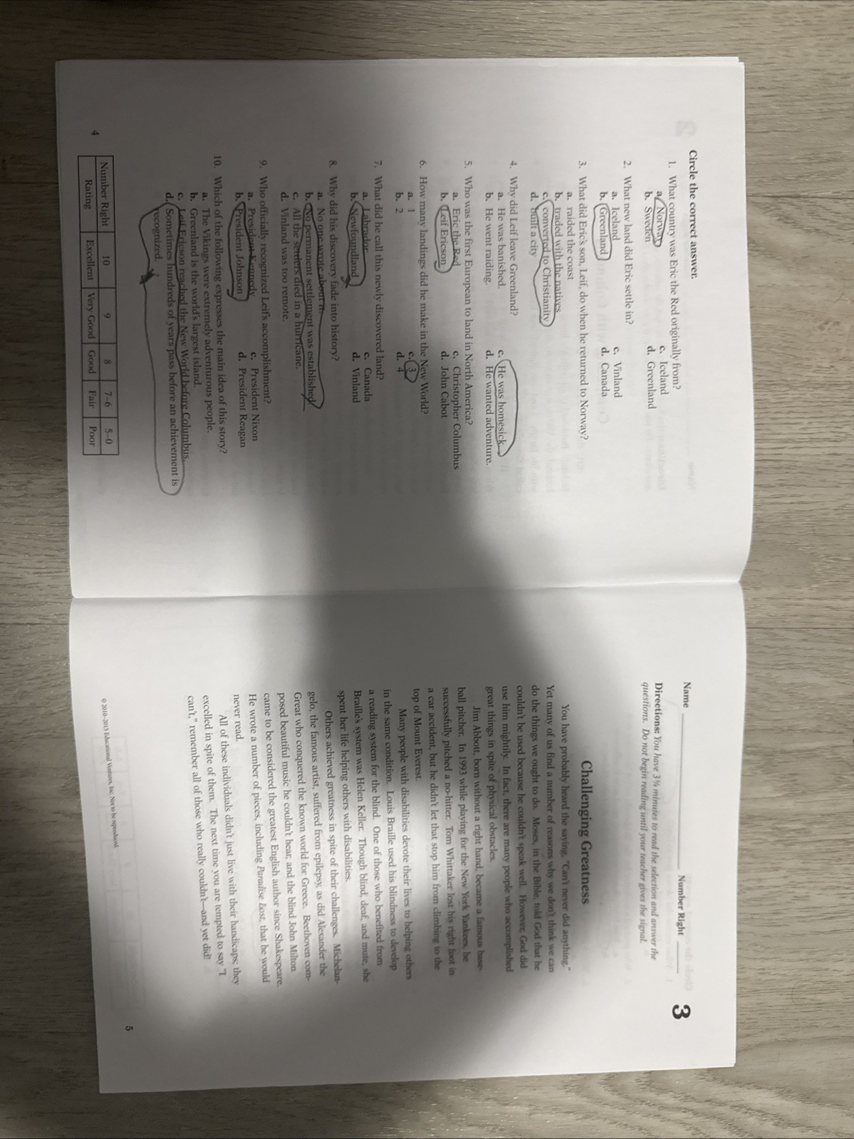 Reading Comprehension Skill Sheets 6 Abeka