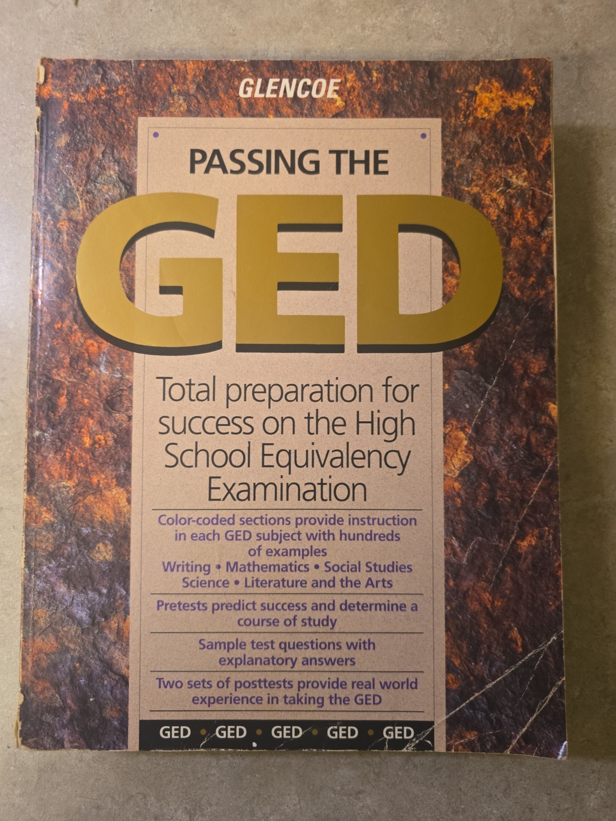 Glencoe Passing the GED Study Guide Adult Education Test Prep McGraw Hill