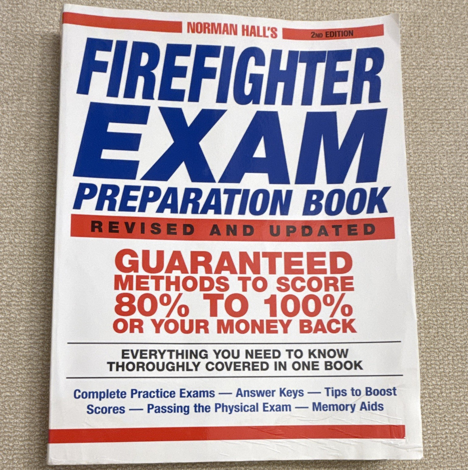 Norman Hall’s Firefighter Exam Prep Study Guide 2nd Rev Adams PB 2004 292p