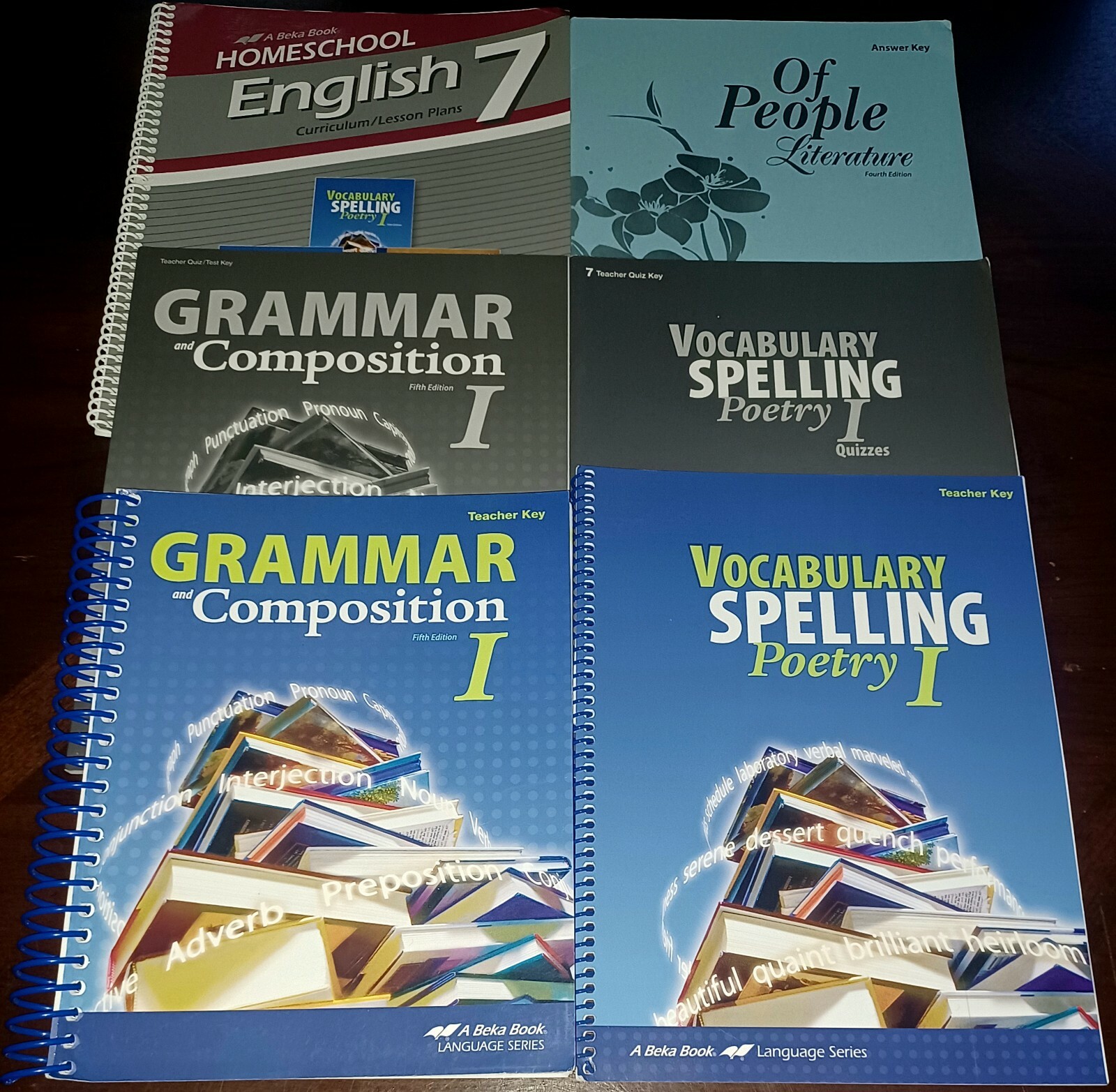Abeka books 7th Grade Spelling Of People Literature Grammar Teacher Key FB232