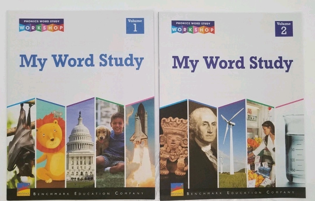 Benchmark Ed. My Word Study Gr 2 Phonics Books Vol 1&2 Student copy ,NEW
