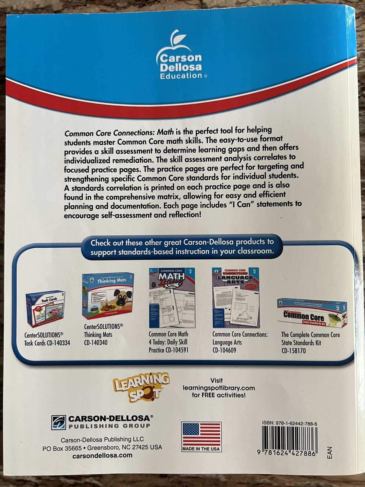 Carson Dellosa Common Core connections, Math, Grade 2, 96 Pages