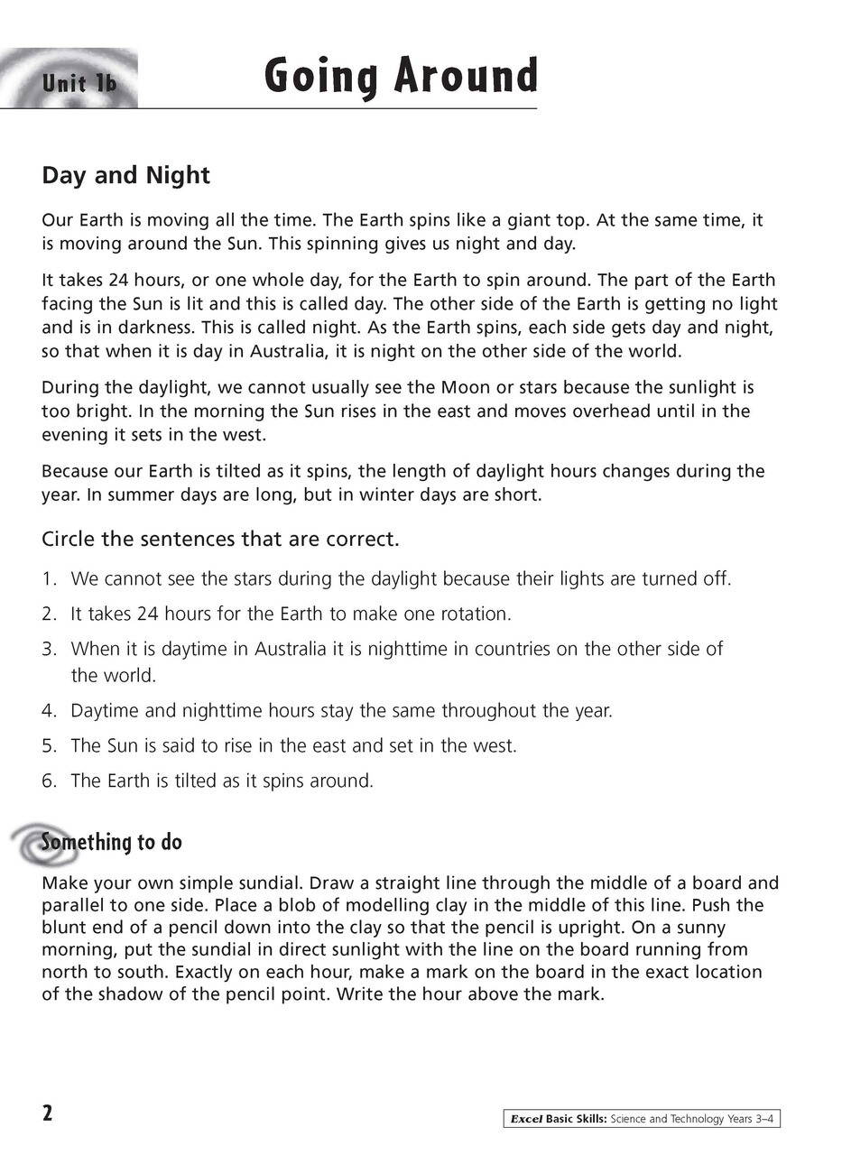 Excel Basic Skills – Science and Technology Years 3 – 4
