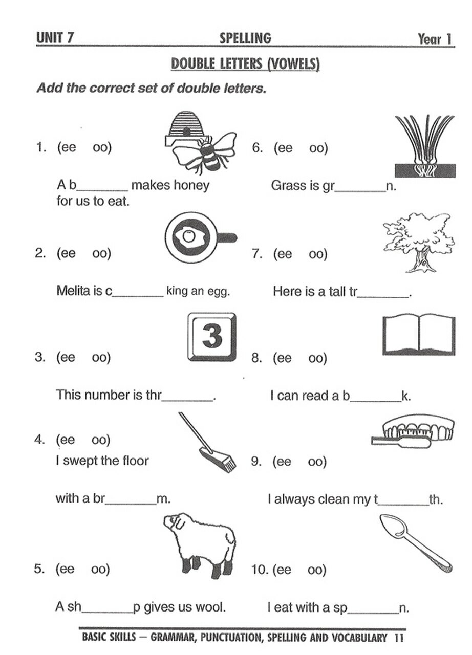 Excel Basic Skills – Spelling, Vocabulary, Grammar and Punctuation Years 1 – 2