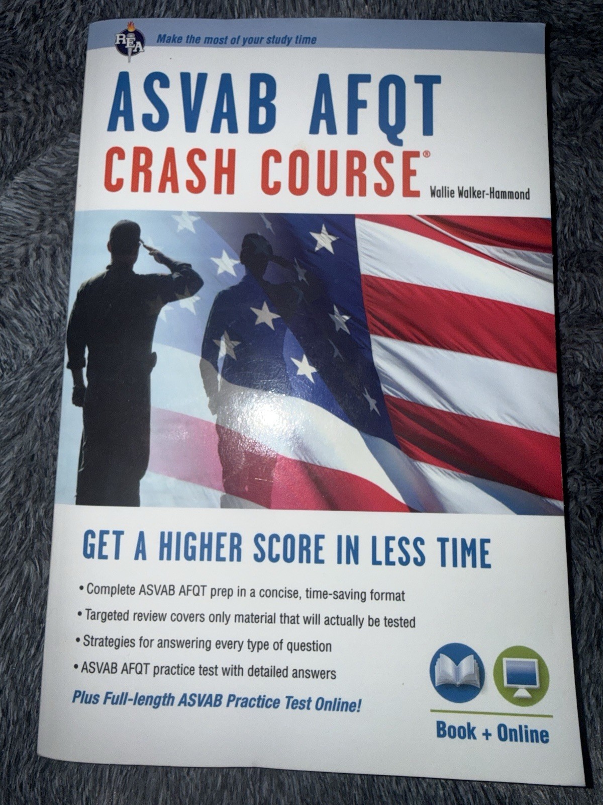 REA ASVAB AFQT Crash Course Study Guide Book + Online by Wallie Walker-Hammond