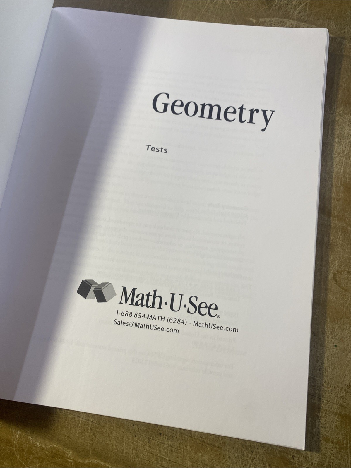 Math U See Geometry Test Booklet By Steven Demme PB 2009 LIKE NEW