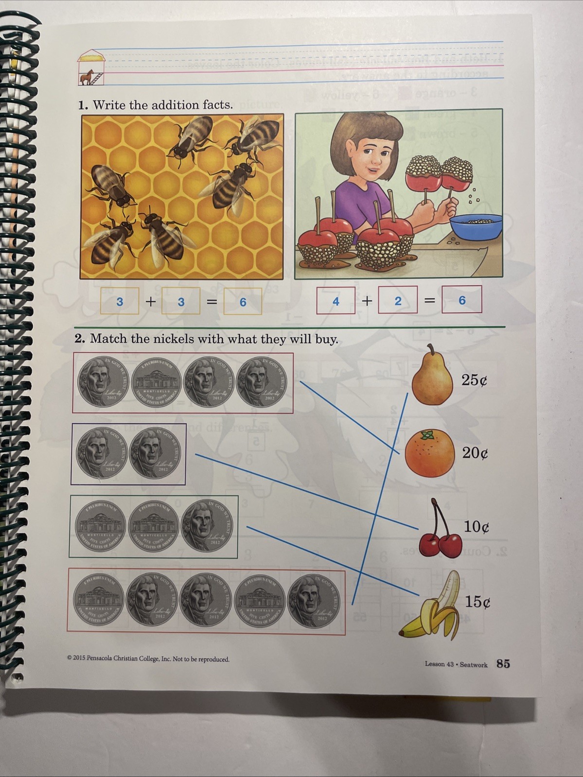 🐯ABEKA 1st Grade ARITHMETIC 1 Teacher Key