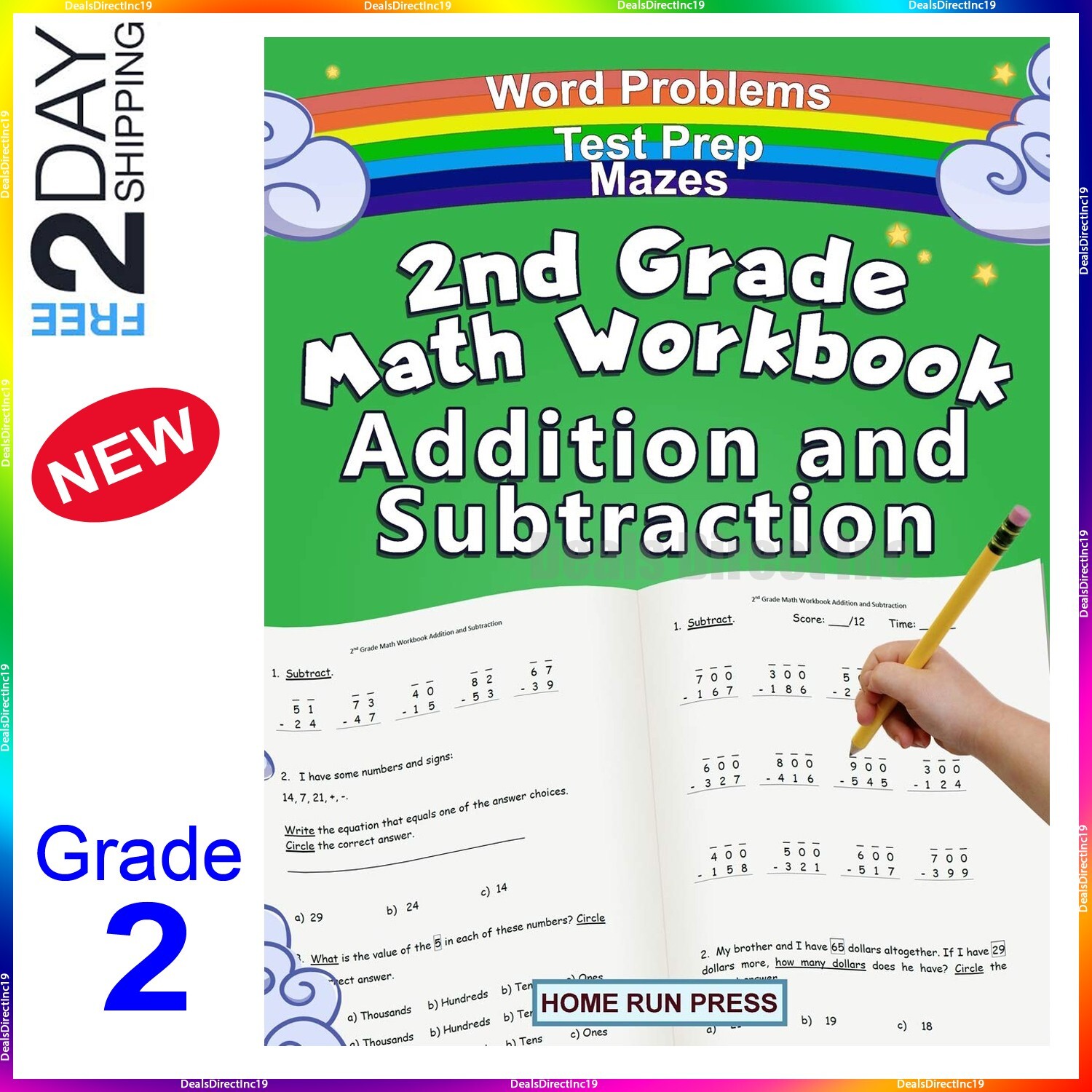 2nd Grade Math Workbook for Ages 6 8 Years Addition and Subtraction Timed Tests