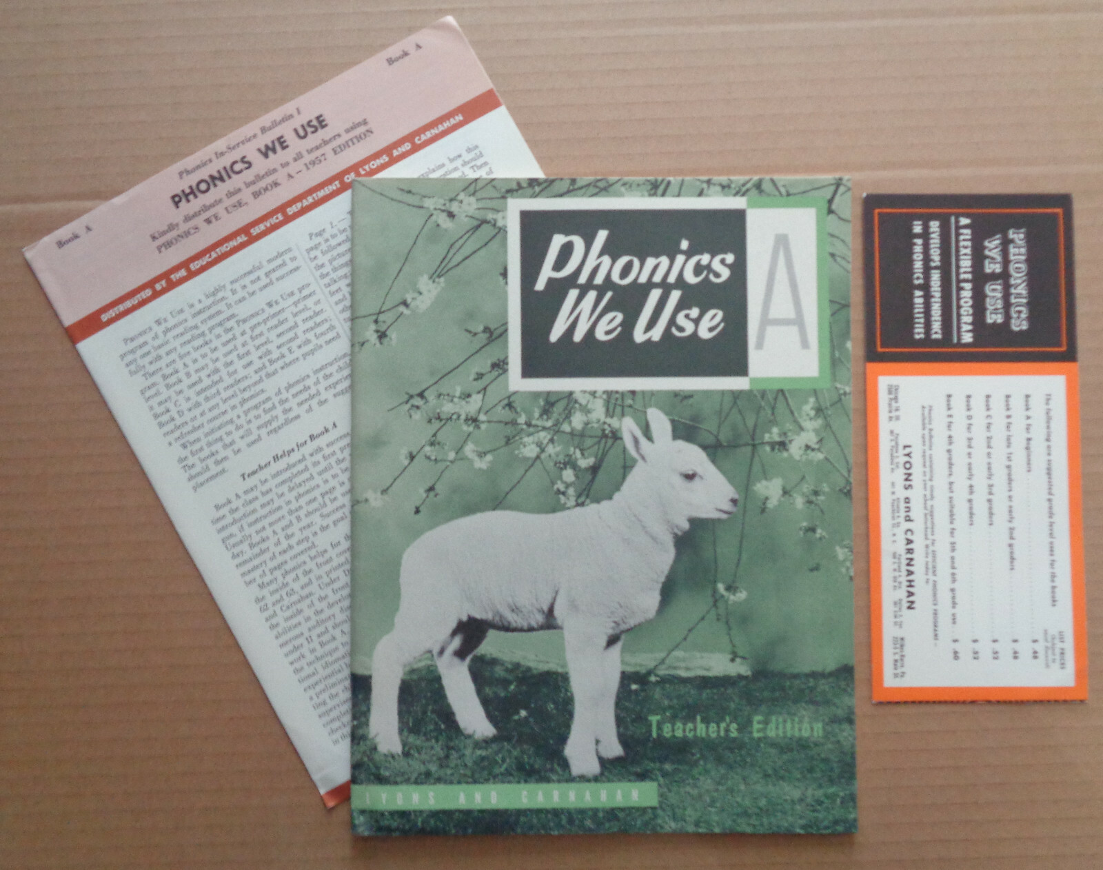 Vintage 1957 Lot 3 PHONICS WE USE Workbook A-Pamphlet Teachers Edition 1st Grade
