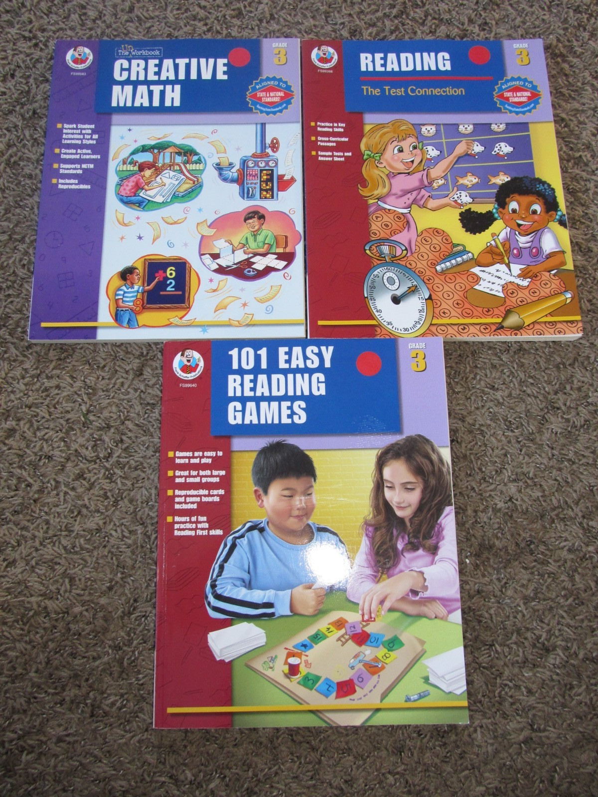 Frank Schaffer 3rd Grade 3 Workbooks Reading Games Test Connection Math Homescho
