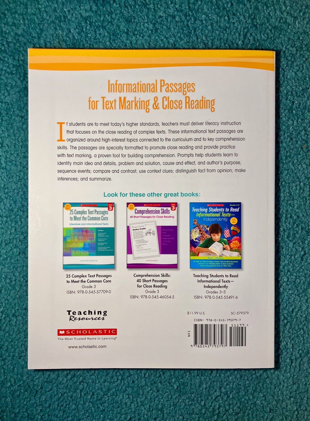 Informational Passages for Text Marking and Close Reading Ser.: Informational…