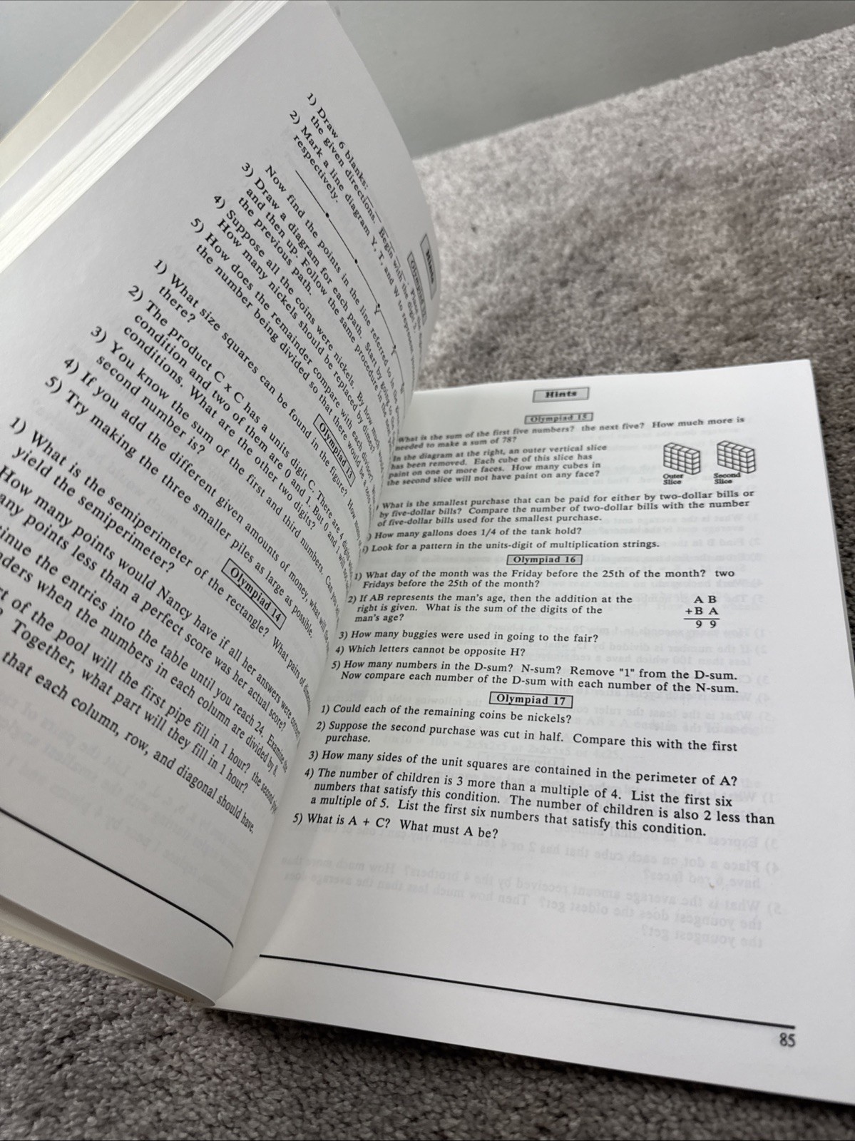 Math Olympiad Contest Problems for Children George Lenchner 1st Edition 1990