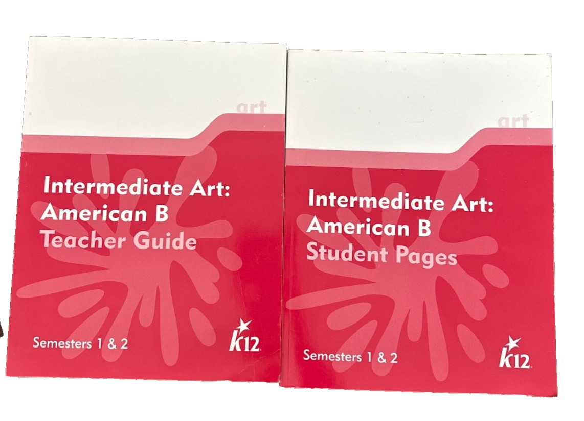 K 12 Intermediate Art World B Student Pages & Teacher Guide, New, 2 book set