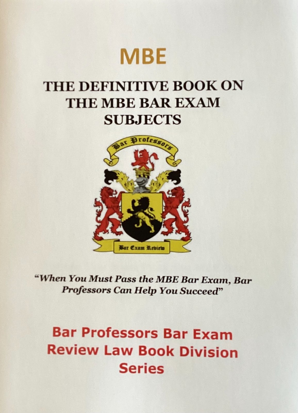 MBE Bar Exam Review Book for Repeat & 1st Bar Exam Takers 2026