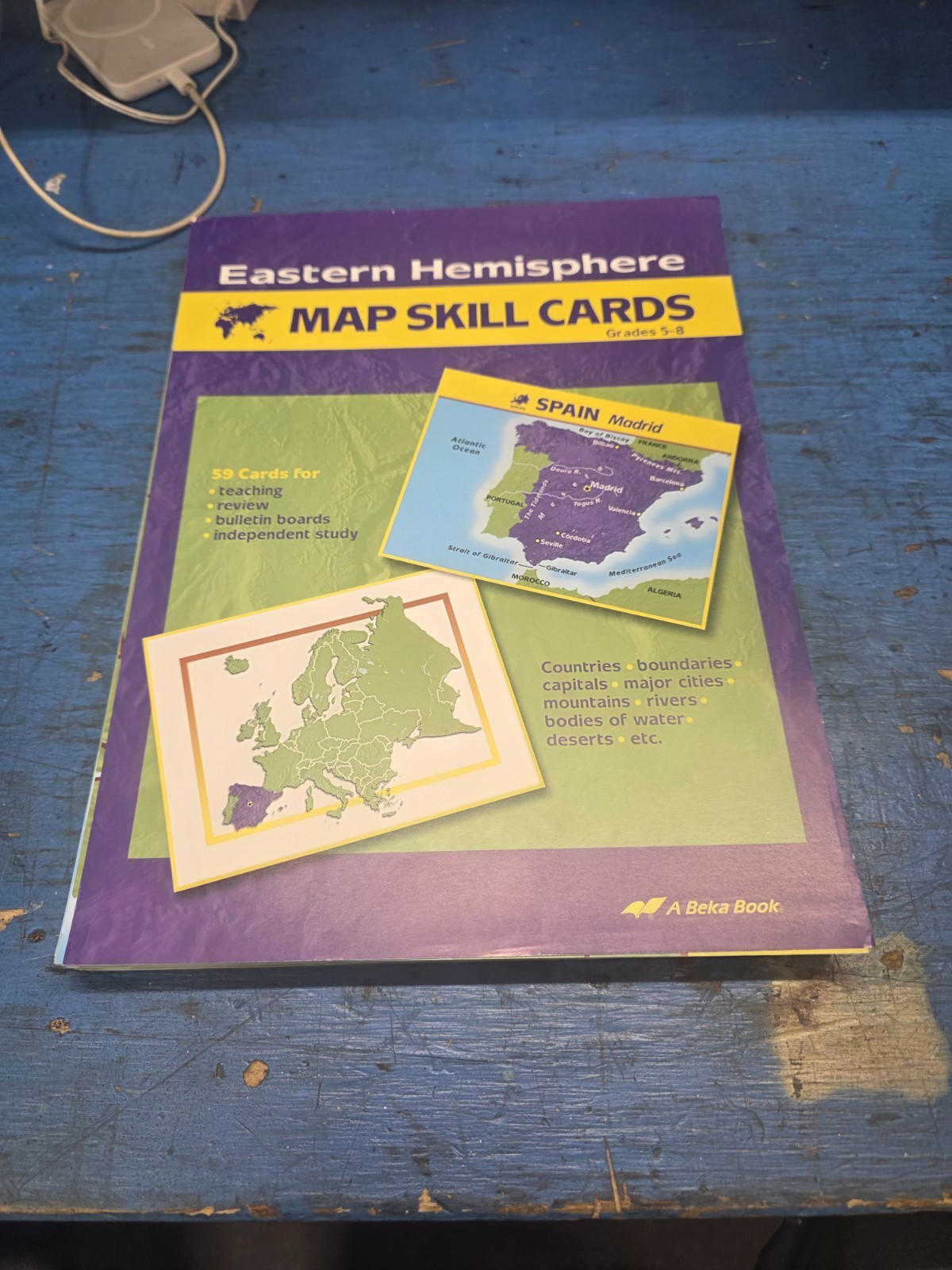 Abeka Eastern Hemisphere Map Skill Cards Complete Set of 59 Large Flash Cards