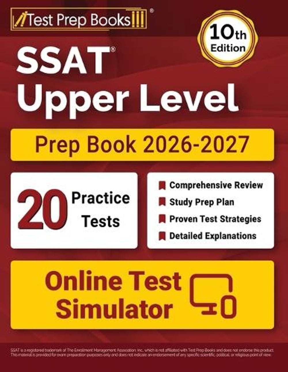 SSAT Upper Level Prep Book 2026-2027: 20 Full-Length Practice Tests + Study Guid