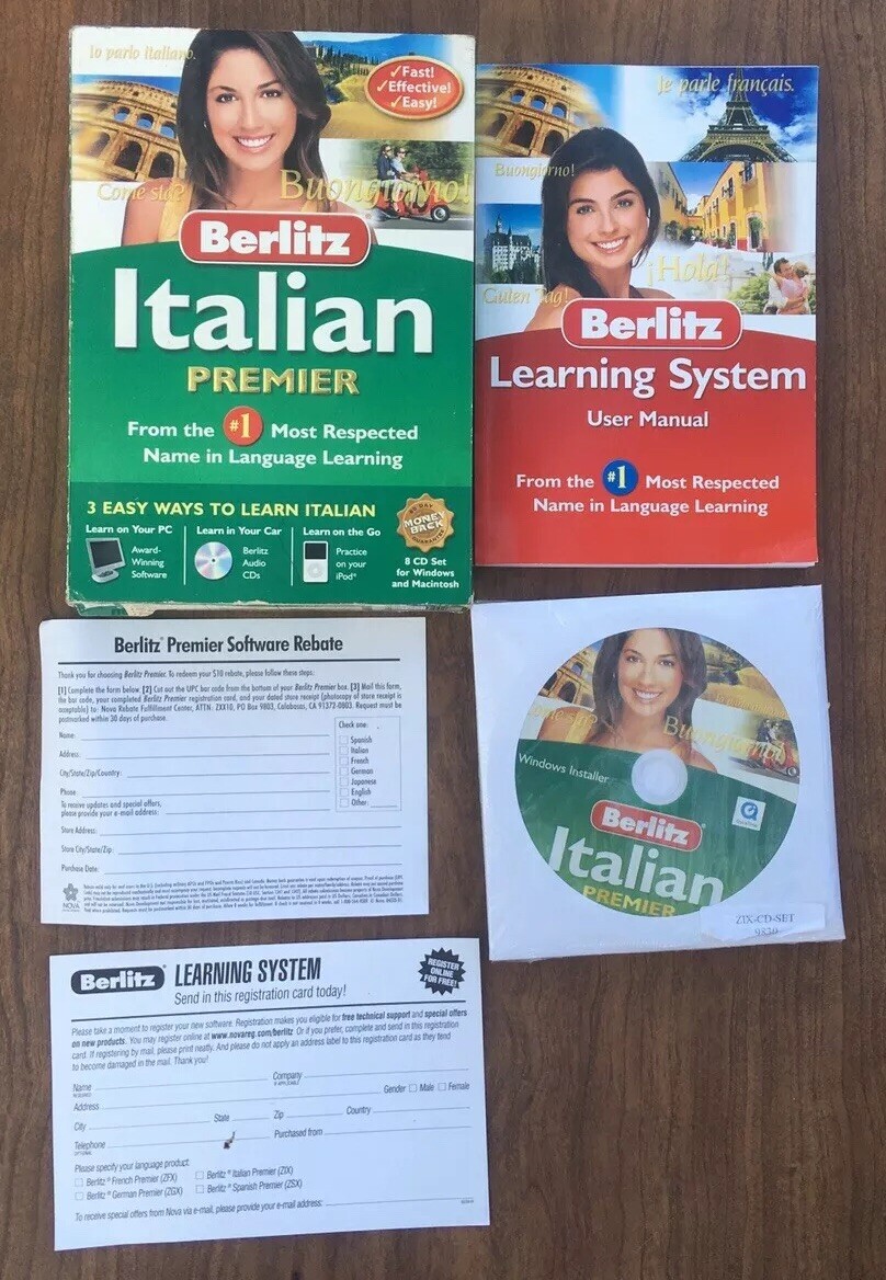 Berlitz Italian Premier 8 CD Set Language Learning Software Macintosh Windows