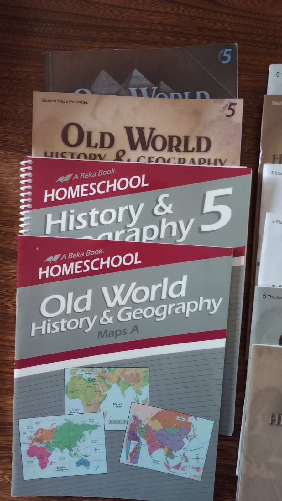 Abeka Old World History & Geography Lessons, Text, Keys, Quizzes, Tests EUC