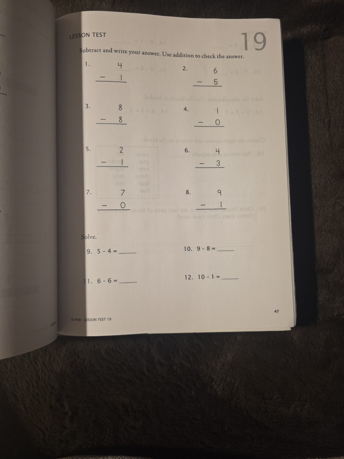 Math U See Alpha Single Digit Addition & Subtraction Teacher Manual, Tests Ect