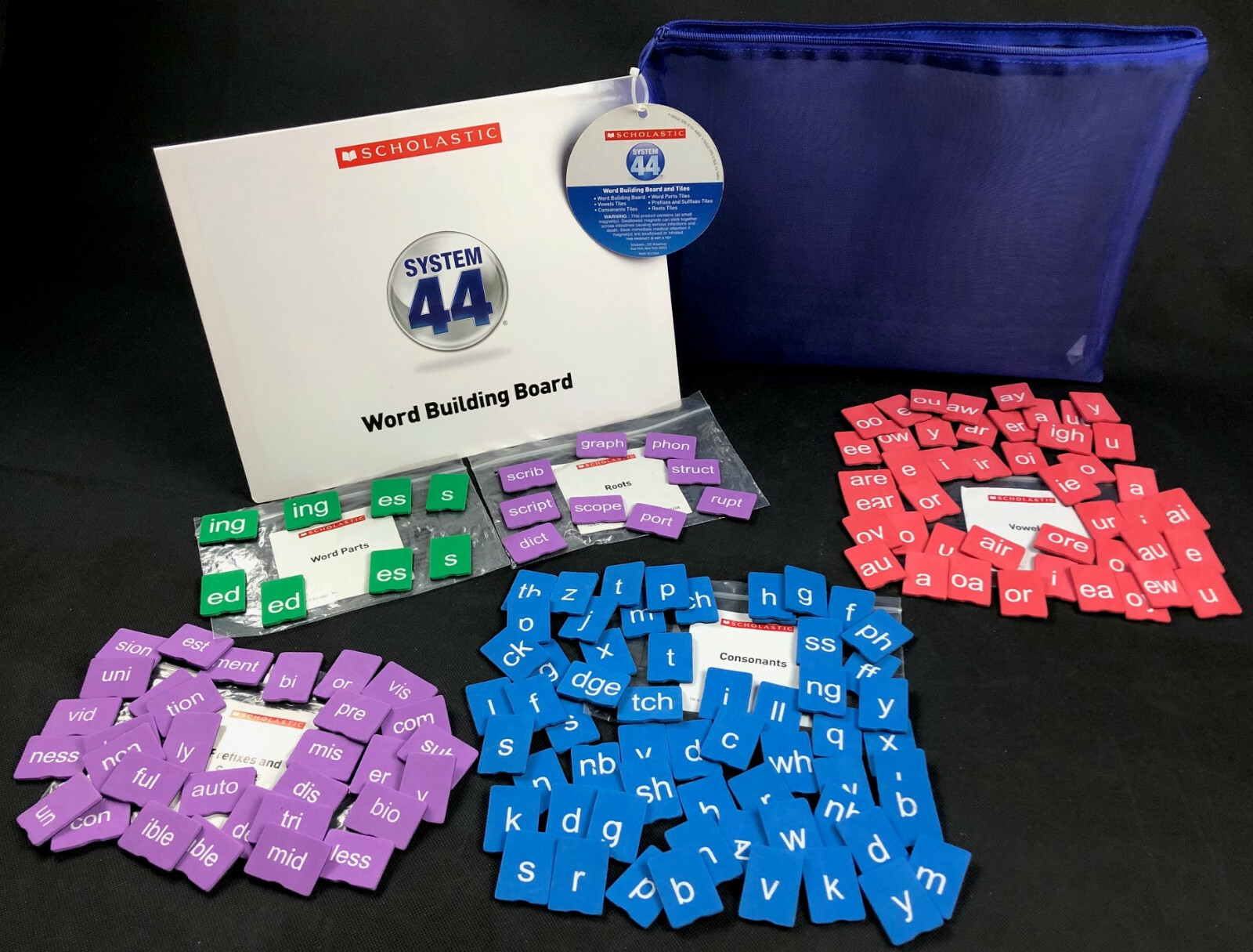 Scholastic SYSTEM 44 – WORD BUILDING BOARD & TILES KIT (in original mesh bag)