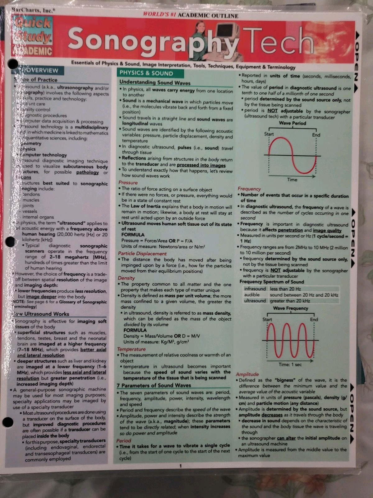 BarCharts QuickStudy Academic Sonography Tech Study Guide by Almquist & Stawicki