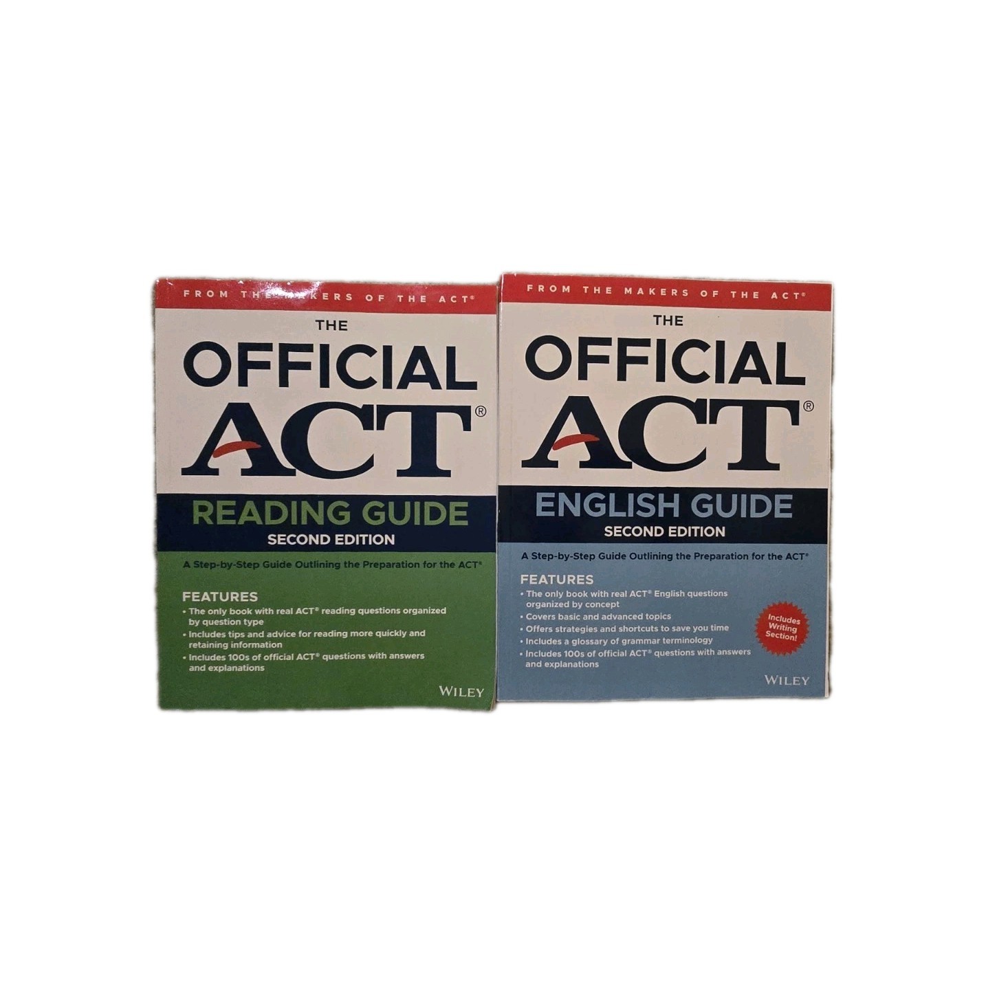 Official ACT Reading & English Guides 2nd Edition Wiley Test Prep Bundle
