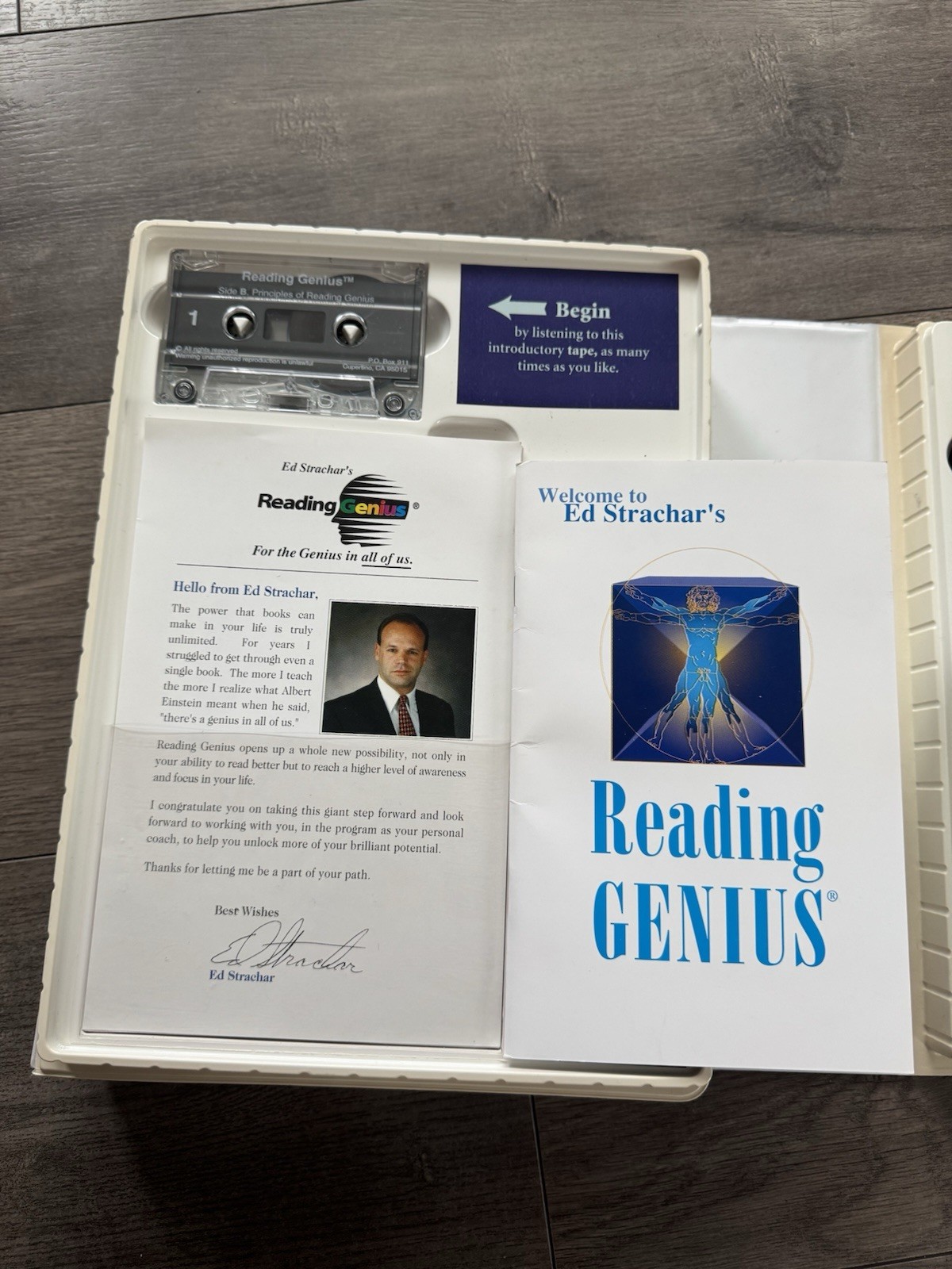 Reading Genius – Ed Strachar VHS + CD + CASSETTE TAPE + BOOKLET 1995 – COMPLETE