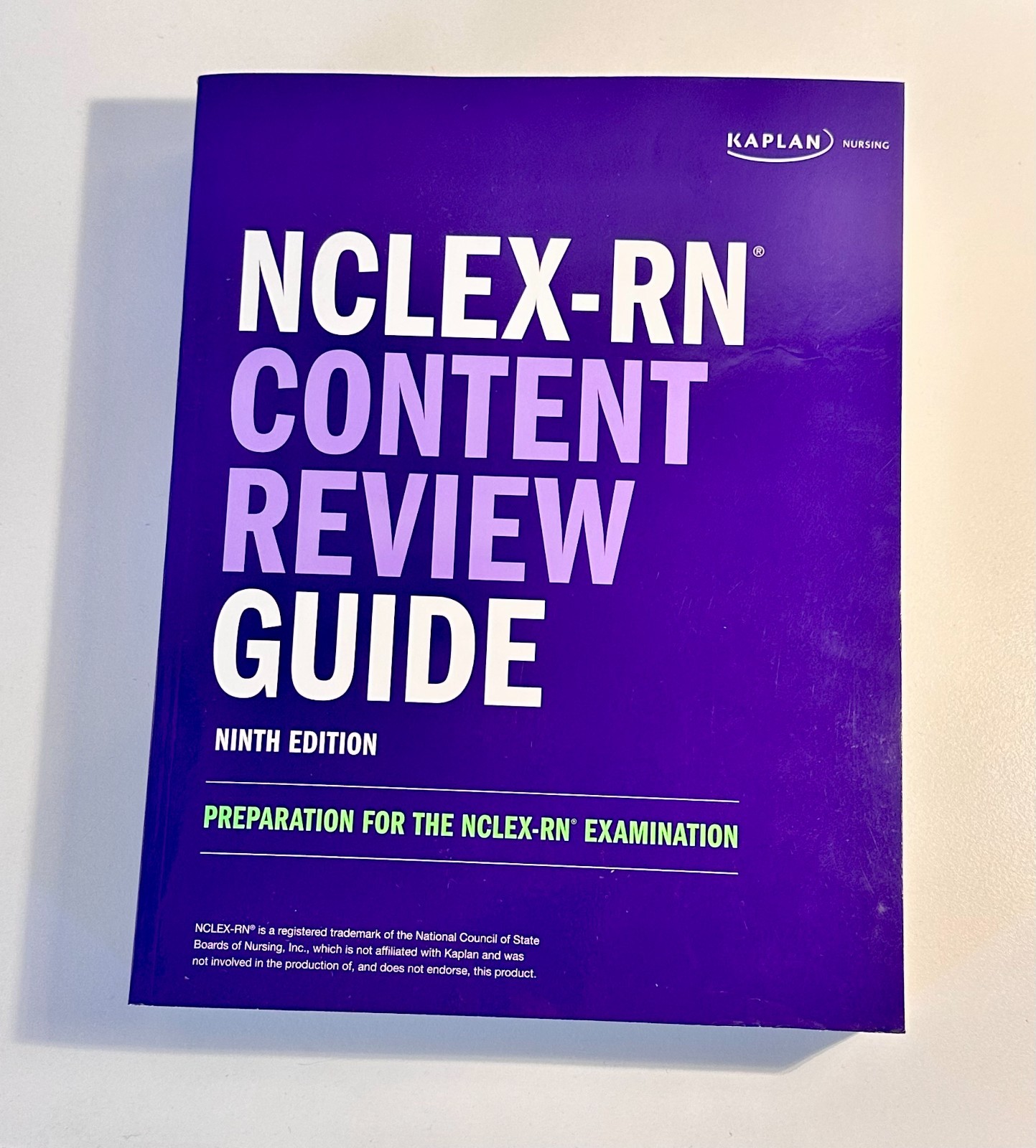 Kaplan NCLEX book RN Content Review Guide Ninth Edition Nursing Exam Prep Book