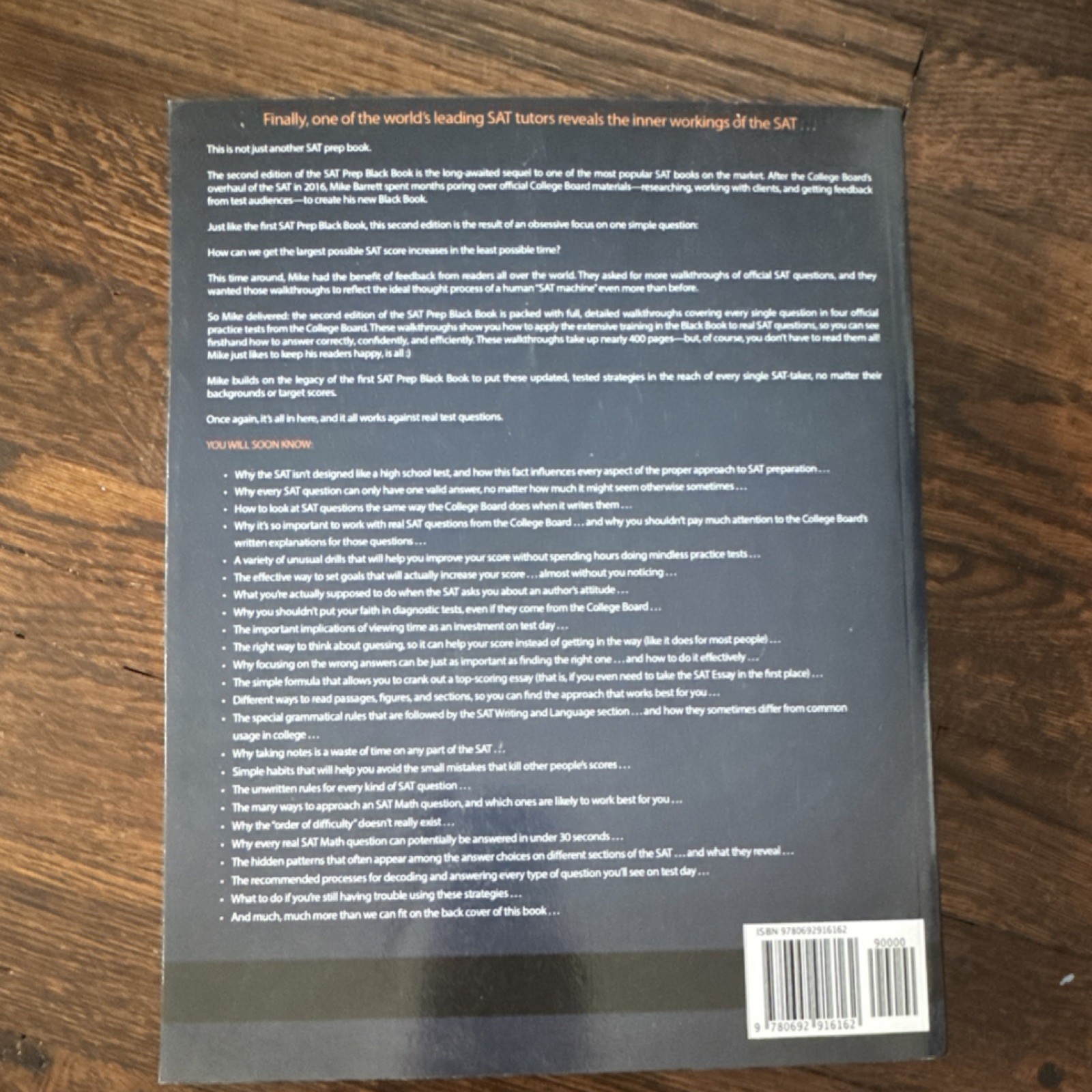 The SAT Prep Black Book Second Edition by Mike & Patrick Barrett 2015 600pg
