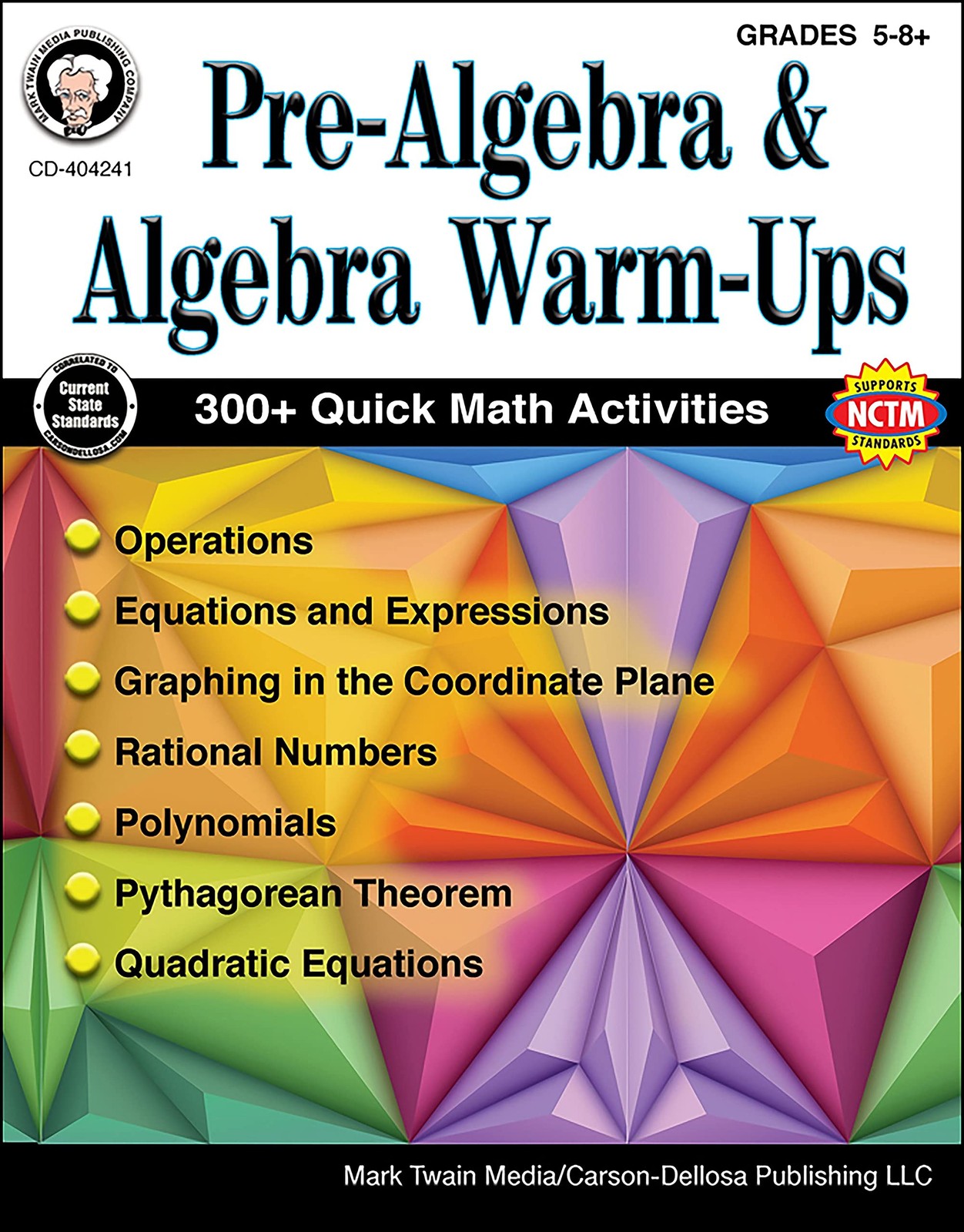 Mark Twain Pre-Algebra and Algebra Workbook, Math Book for Grades 5 and Up, …