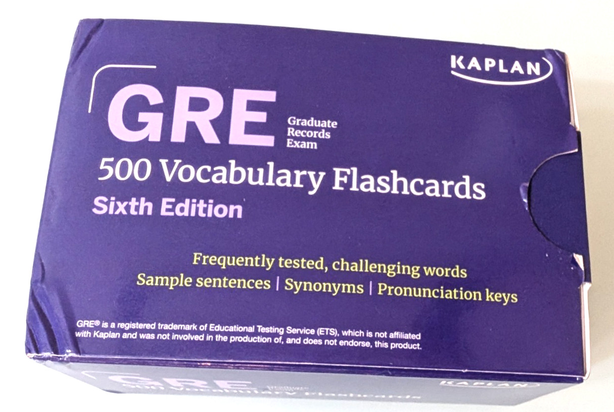 NEW 500 GRE Vocabulary Flashcards Cards Sixth KAPLAN 6th Edition BOX WEAR