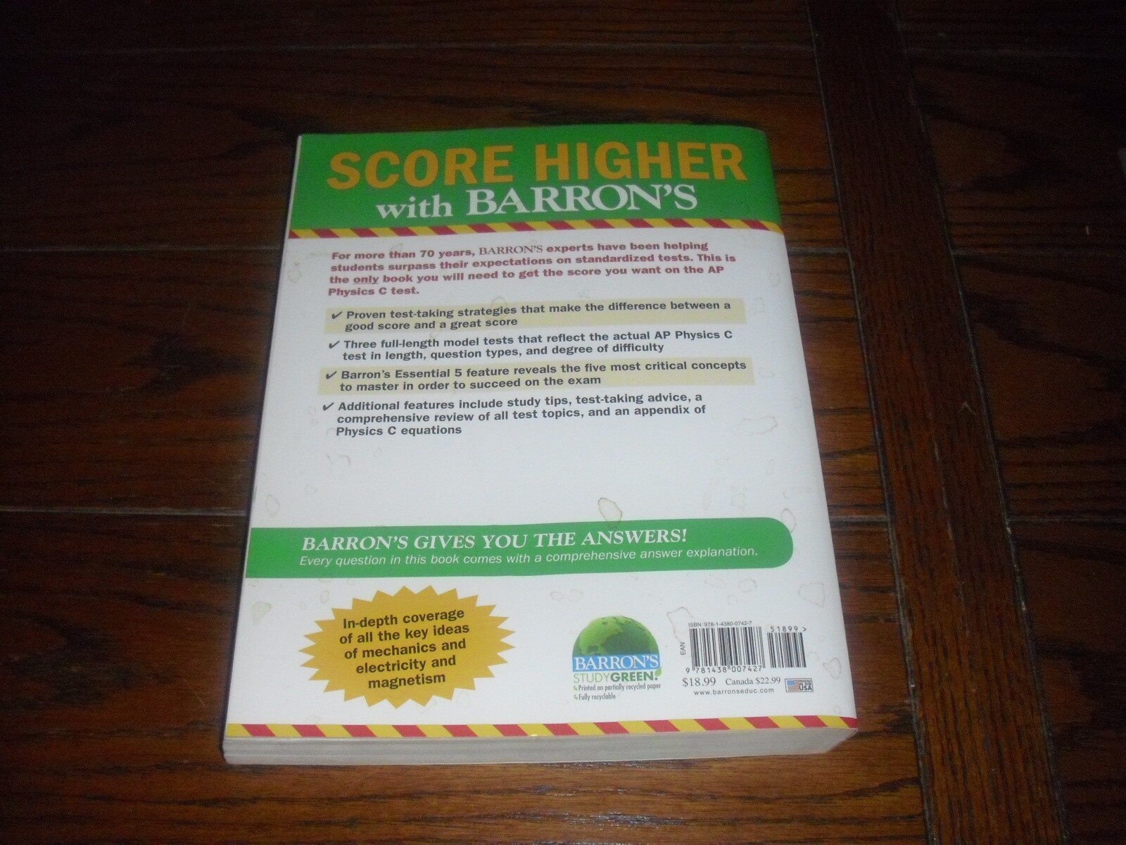 Barron’s AP Physics C 4th Edition, Includes Practice Tests, Excellent Condition