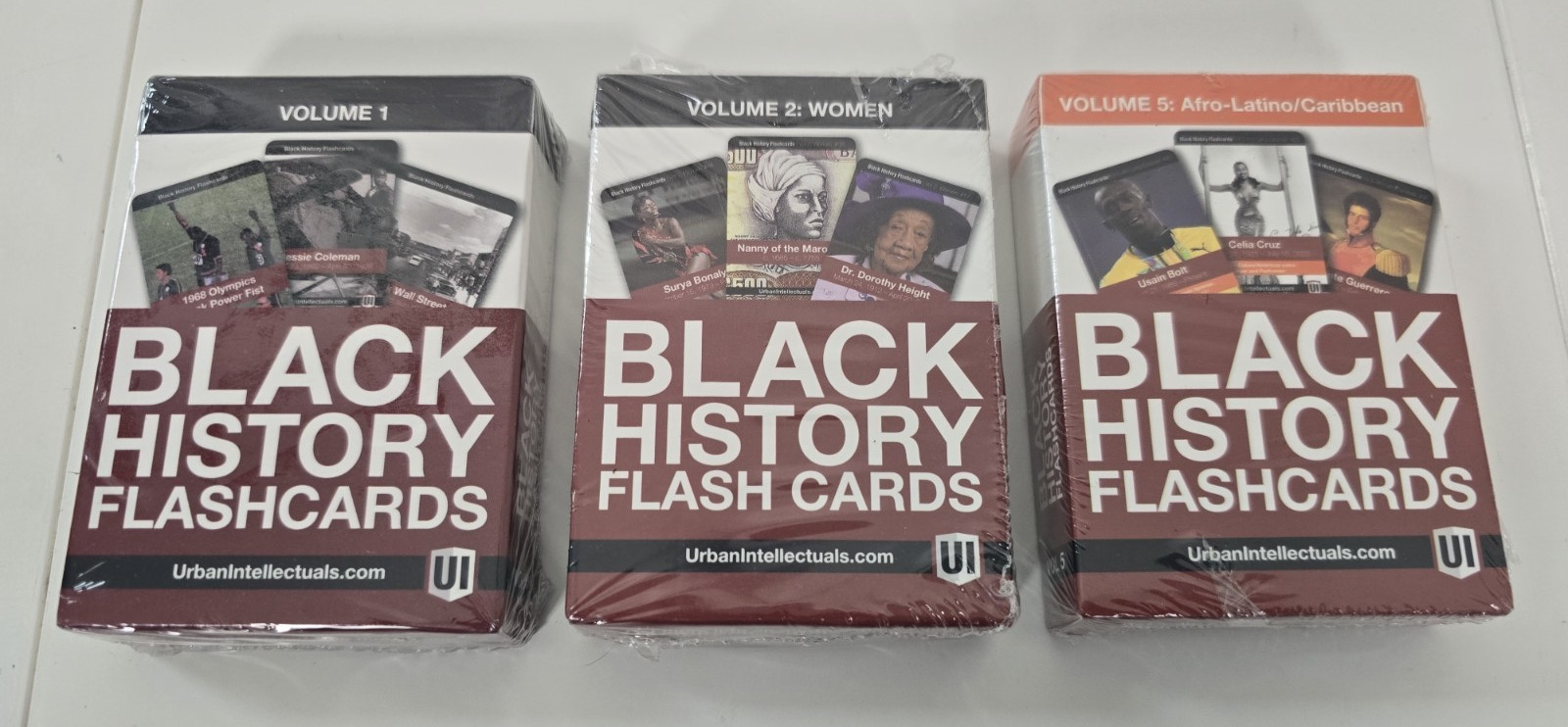 Black History Flash Cards Volume 1, 2, 5 Trivia Facts By Urban Intellectuals