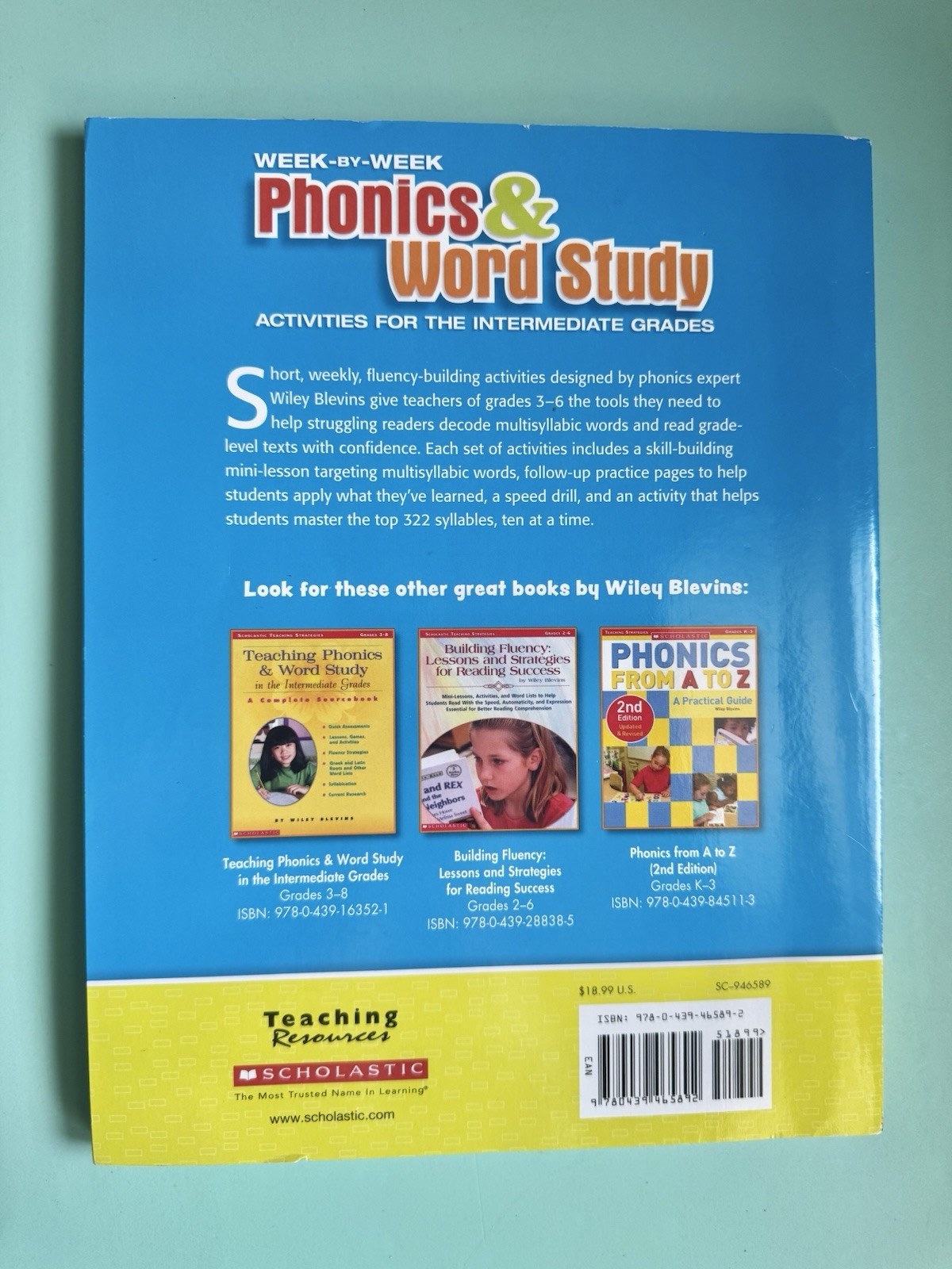 Scholastic Phonics & Word Study Grades 3–6 Workbook – Activities Workbook