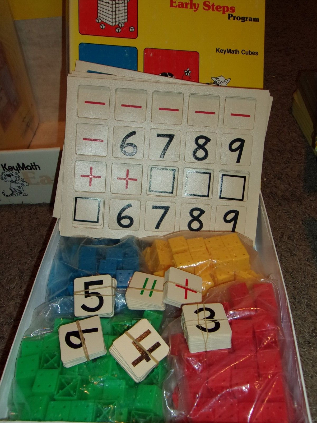 KeyMath Early Steps Program Books Manipulatives Blocks Guide Key Math SET AGS